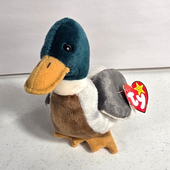 Ty Other - Rare Ty Beanie Baby Jake the Mallard Duck Stuffed Animal 1997 with tag errors
